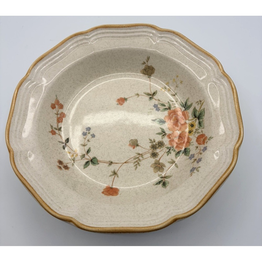 Mikasa Stoneware Garden Club Silk Bouquet Floral Set Of 6 Soup Pasta Bowls